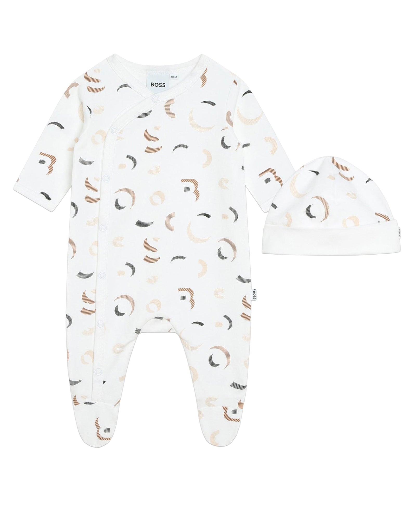 Ensemble pyjama et bonnet - Blanc & Marron