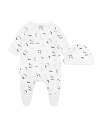 Ensemble pyjama et bonnet - Blanc Marron