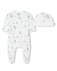 Ensemble pyjama et bonnet - Blanc Bleu