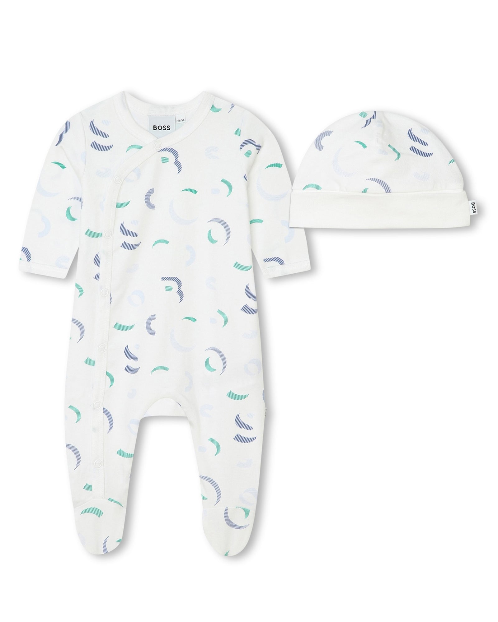 Ensemble pyjama et bonnet - Blanc Bleu