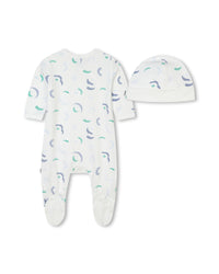 Ensemble pyjama et bonnet - Blanc Bleu