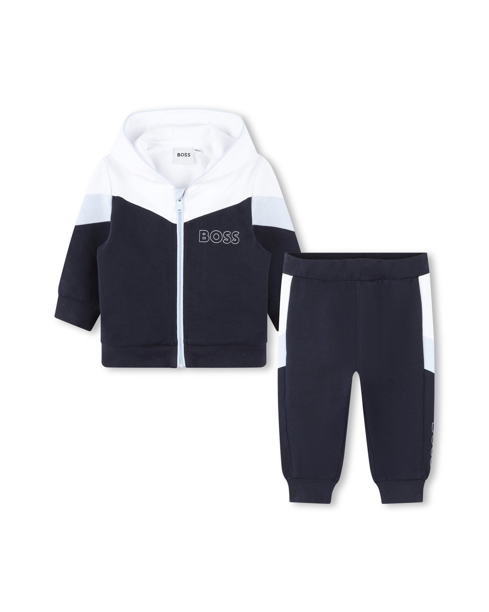 Ensemble cardigan à capuche et pantalon de jogging - Bleu Cargo