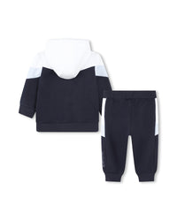 Ensemble cardigan à capuche et pantalon de jogging - Bleu Cargo
