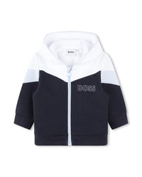 Ensemble cardigan à capuche et pantalon de jogging - Bleu Cargo