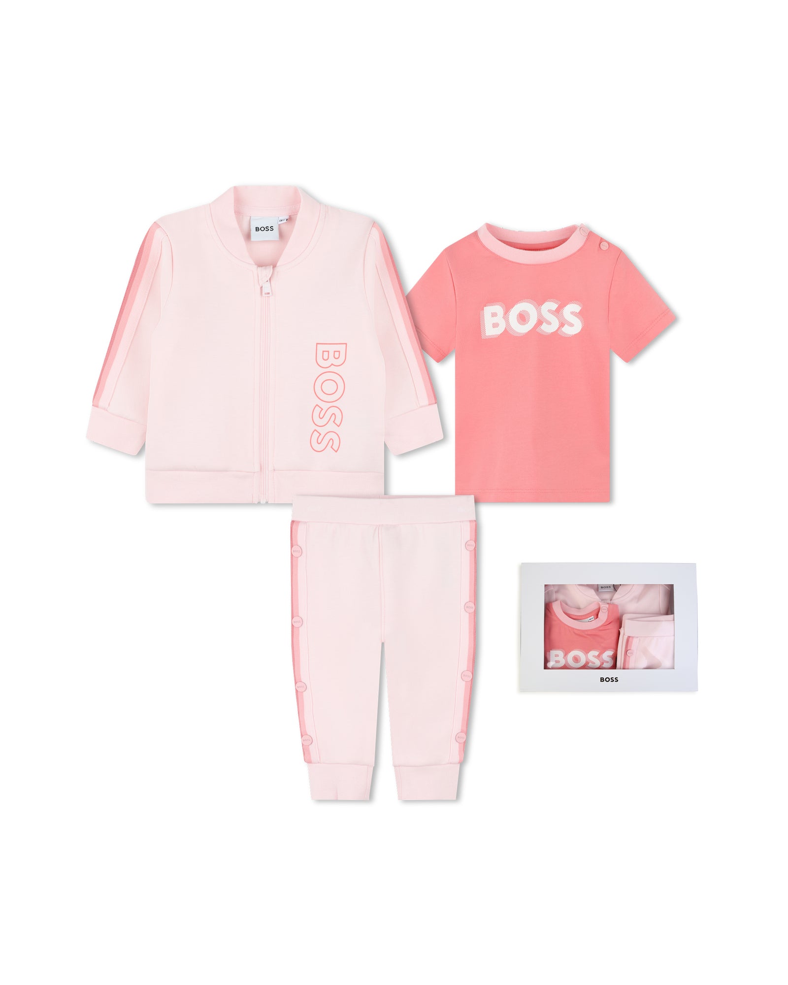 Ensemble de jogging 3 pièces avec cardigan - Baby Pink