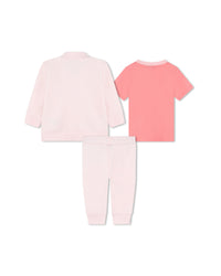 Ensemble de jogging 3 pièces avec cardigan - Baby Pink