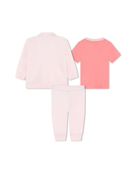 Ensemble de survêtement 3 pièces avec cardigan - Baby Pink