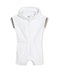 Combi-short à capuche en coton - Blanc