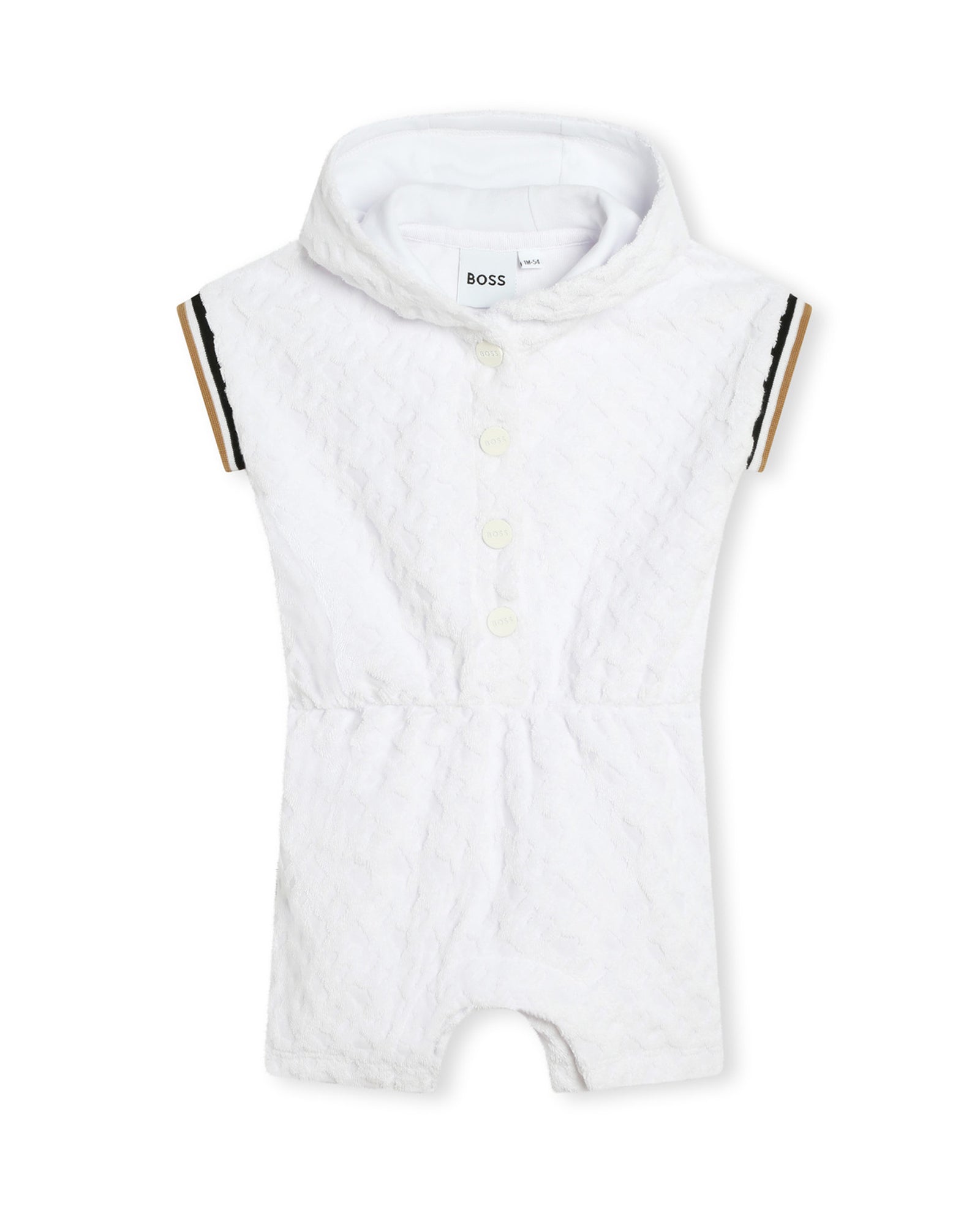 Combi-short à capuche en coton - Blanc