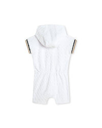 Combi-short à capuche en coton - Blanc
