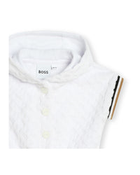 Combi-short à capuche en coton - Blanc