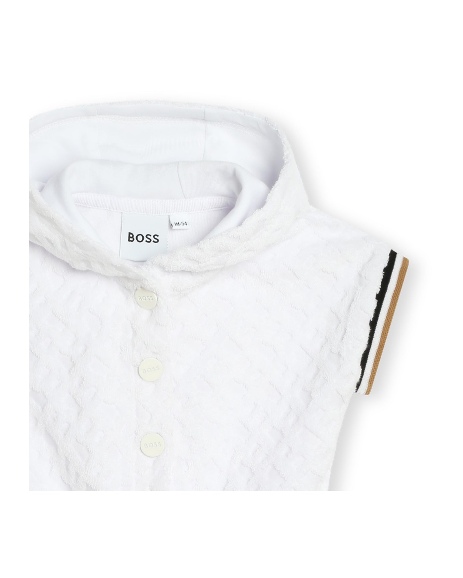 Combi-short à capuche en coton - Blanc