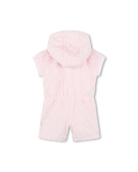 Combi-short à capuche en coton - Baby Pink