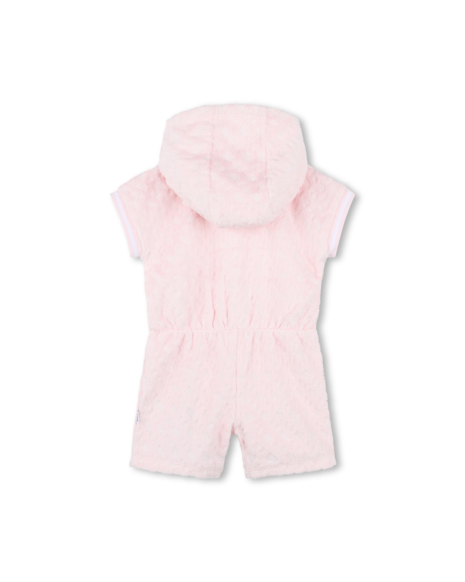 Combi-short à capuche en coton - Baby Pink