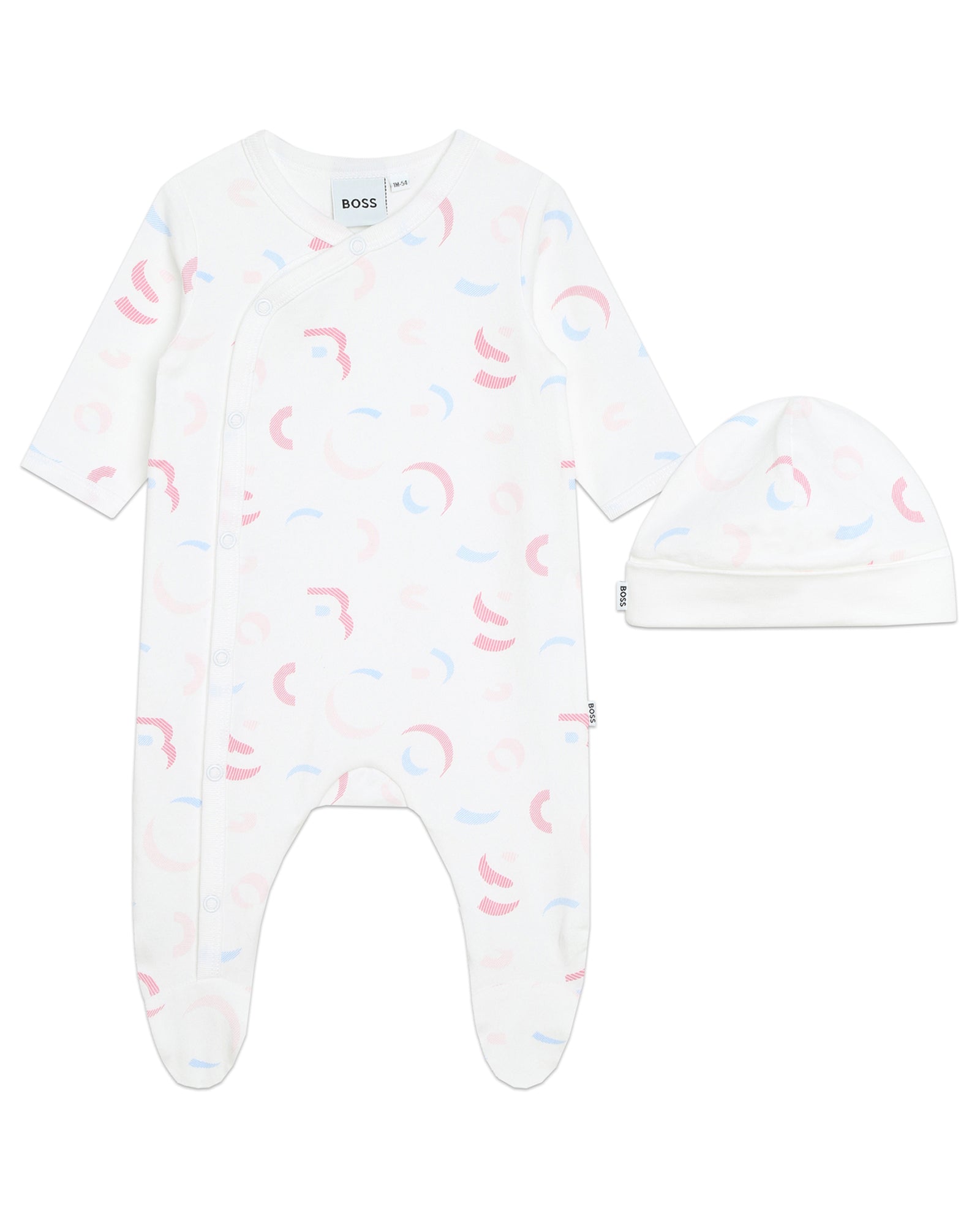 Pyjama and bonnet set - White Pink