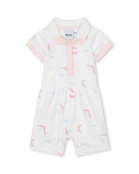 Combi-short à fermeture pressionnée - Blanc Rose