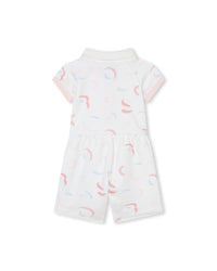 Combi-short à fermeture pressionnée - Blanc Rose
