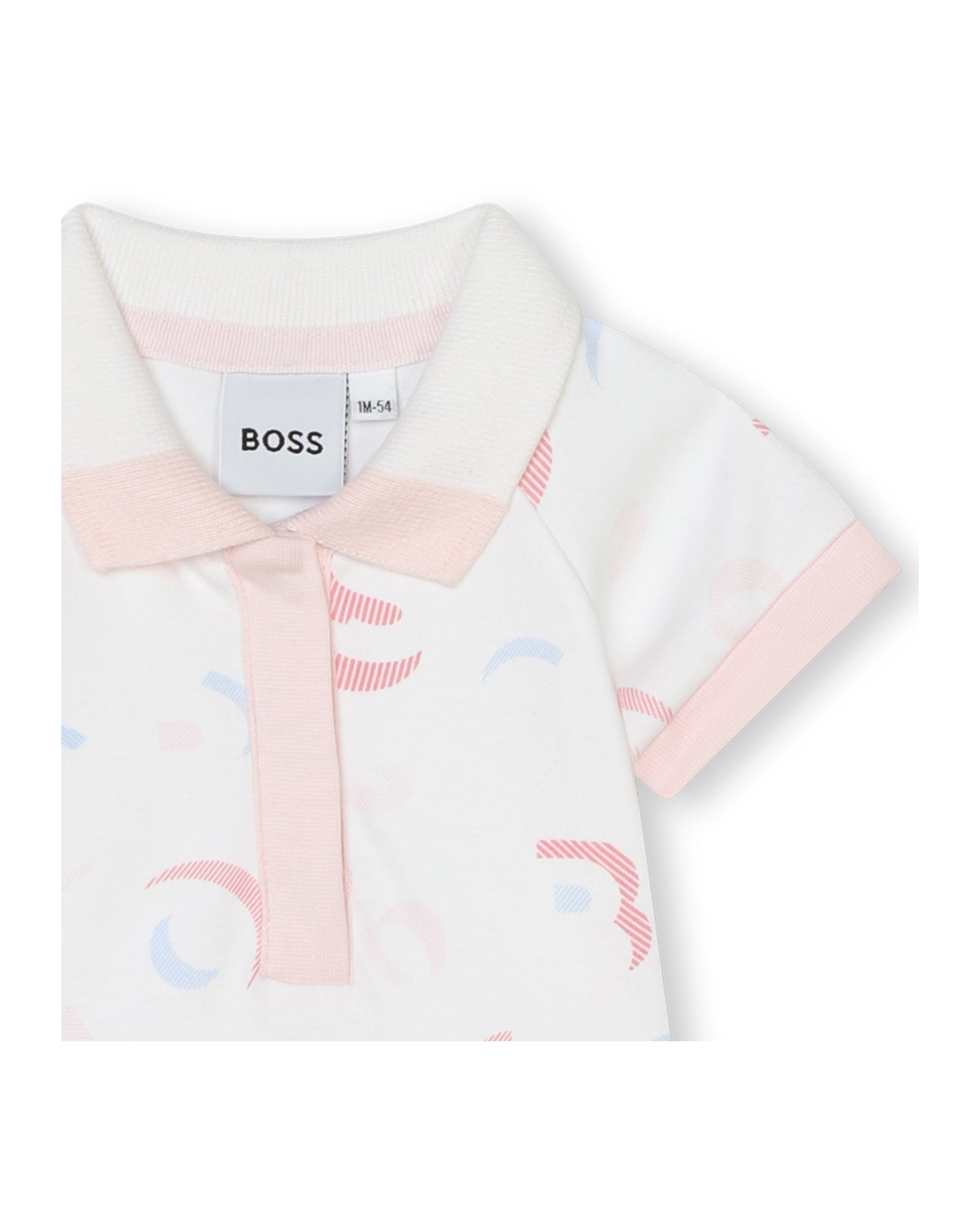 Combi-short à fermeture pressionnée en coton - Blanc & Rose