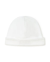Bonnet de naissance à broderie - Blanc