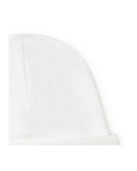 Bonnet de naissance à broderie - Blanc