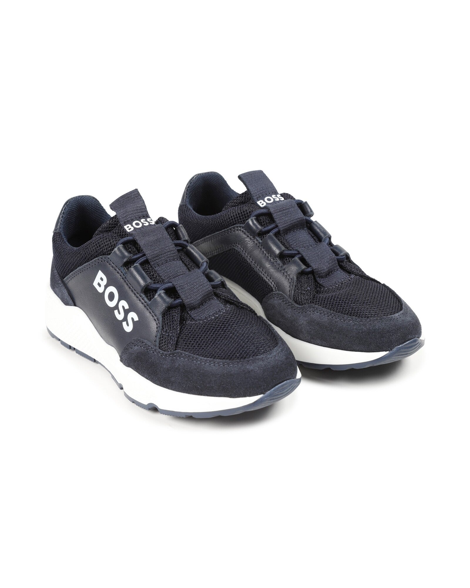 Leather trainers - Cargo blue