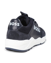 Leather trainers - Cargo blue