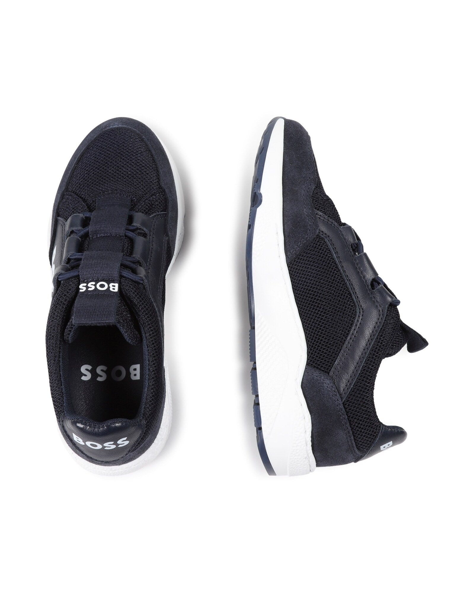 Leather trainers - Cargo blue