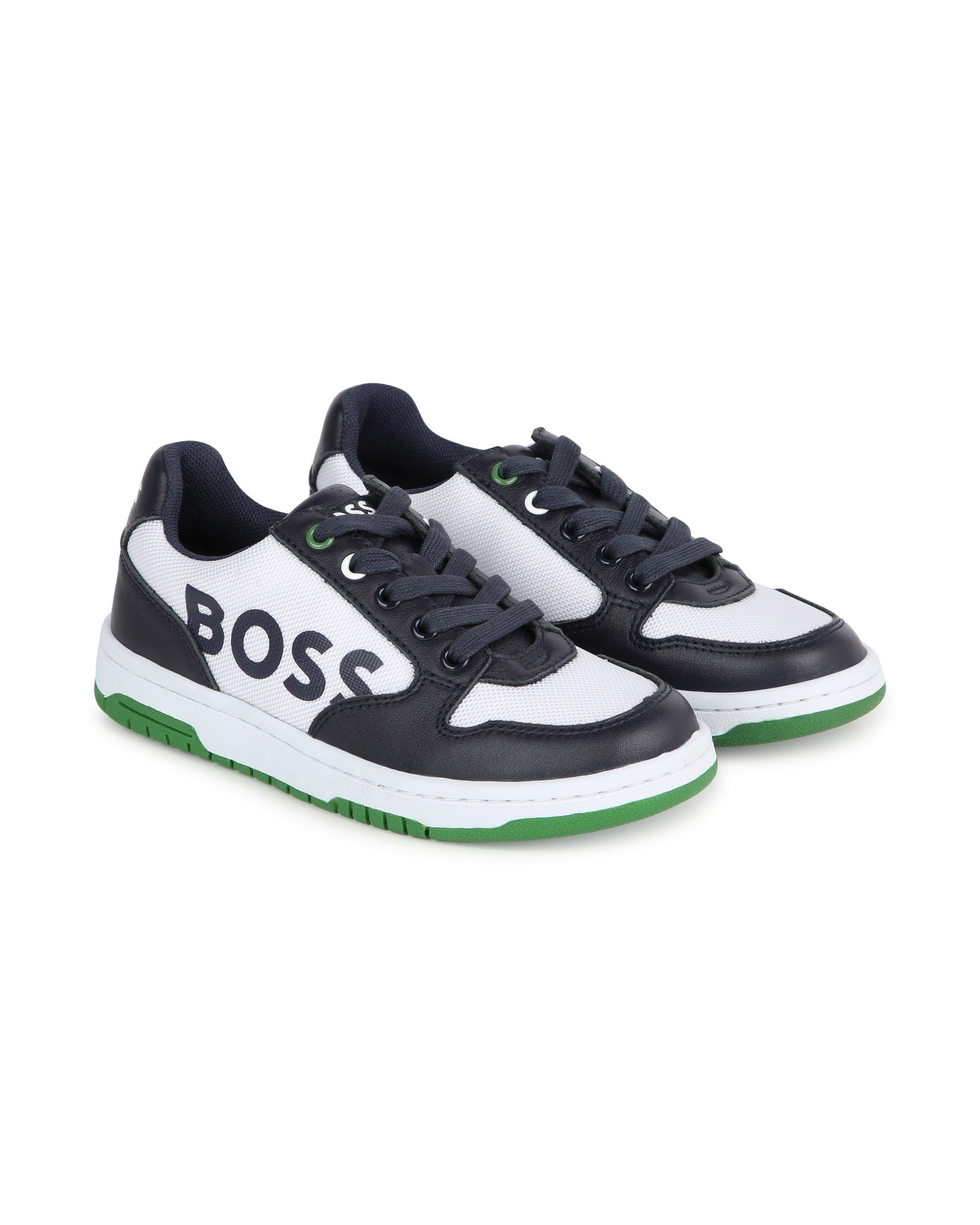 Leather trainers - Cargo blue