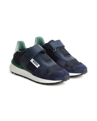Baskets en cuir - Bleu Cargo