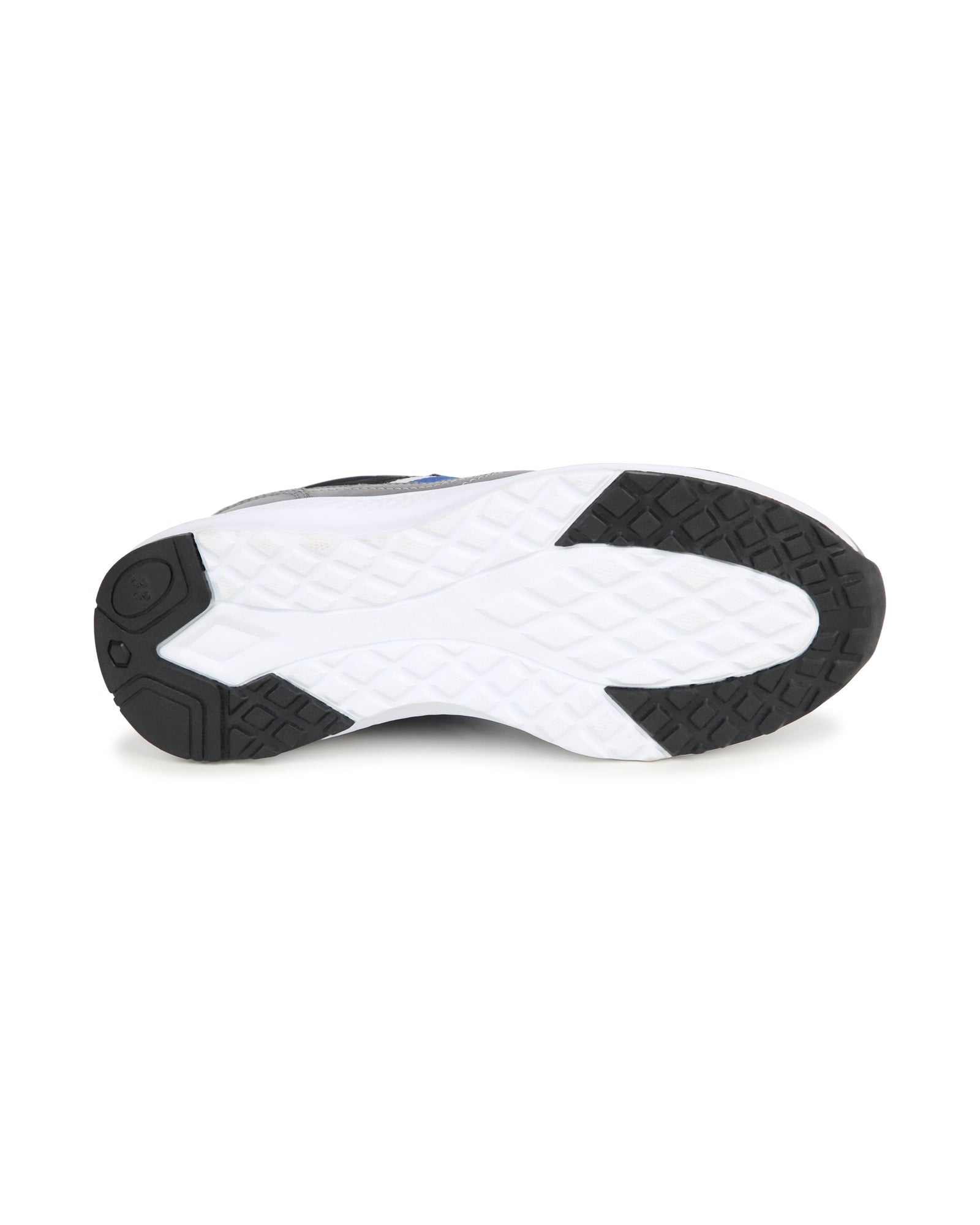 Mixed leather athletic trainers - Black