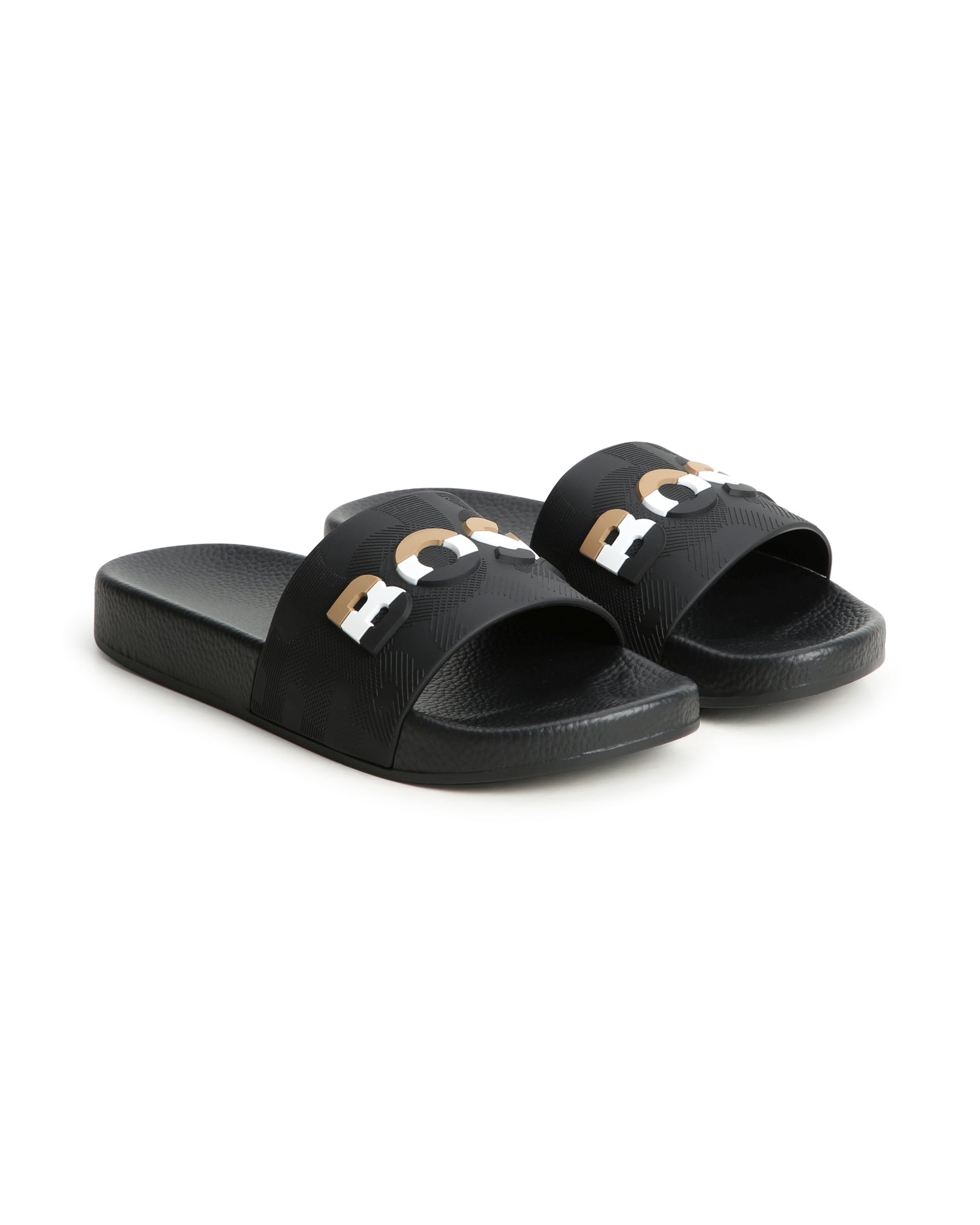 Mules siglées en relief - Black