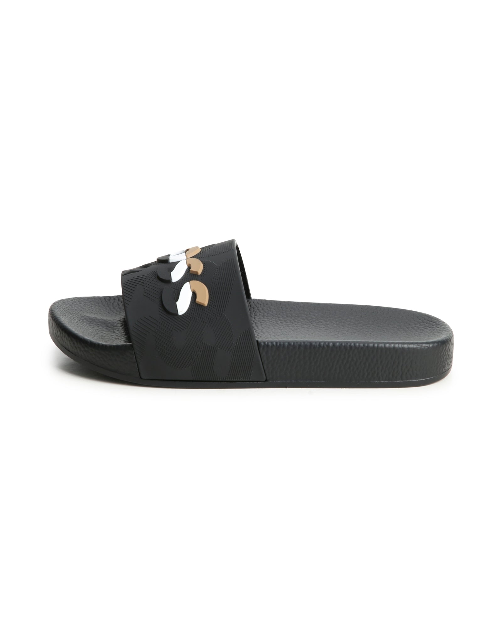 Mules siglées en relief - Black