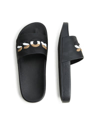 Mules siglées en relief - Black