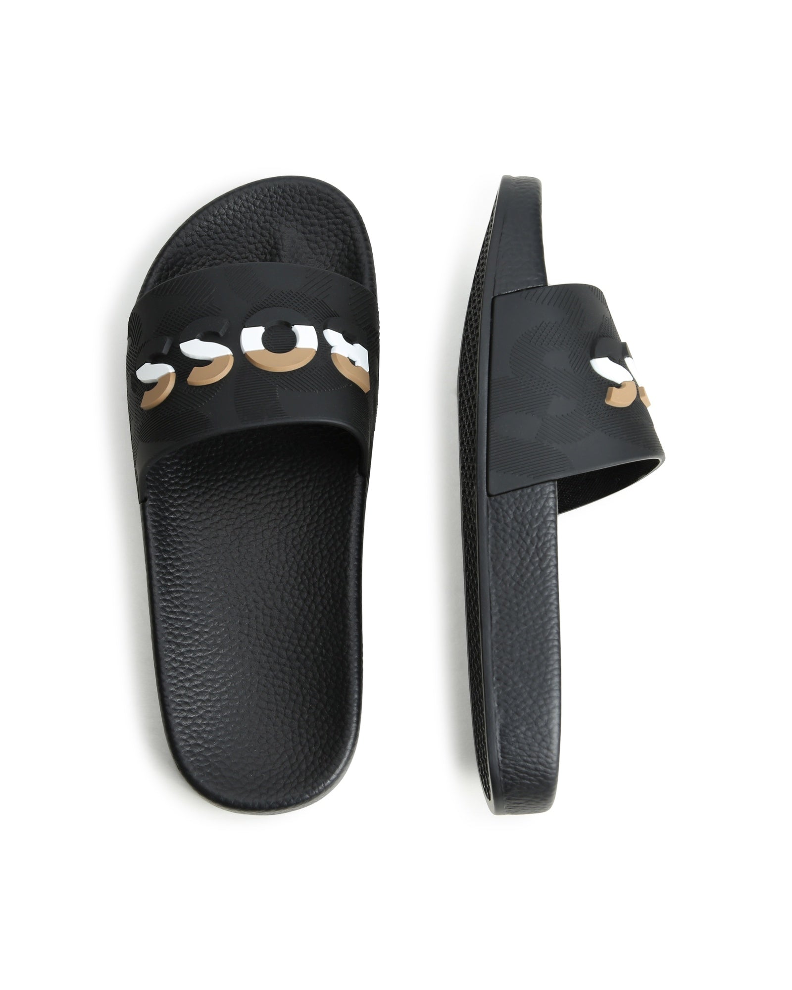 Mules siglées en relief - Black