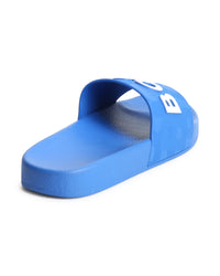 Mules siglées en relief - Bleu Vif