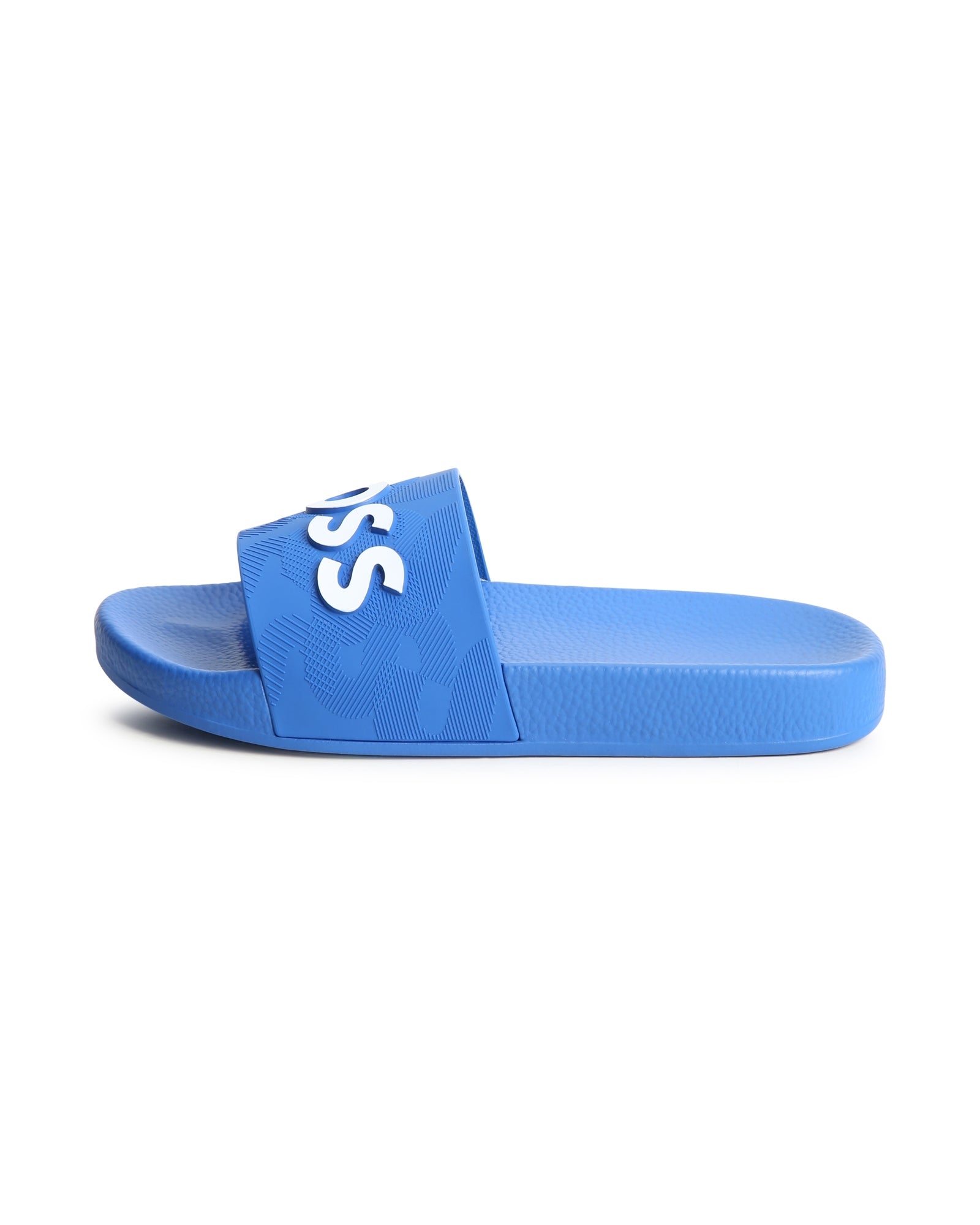 Mules siglées en relief - Bleu Vif