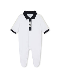 Pyjama à fermeture pressionnée - Blanc