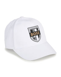 Casquette avec badge siglé à relief - Blanc