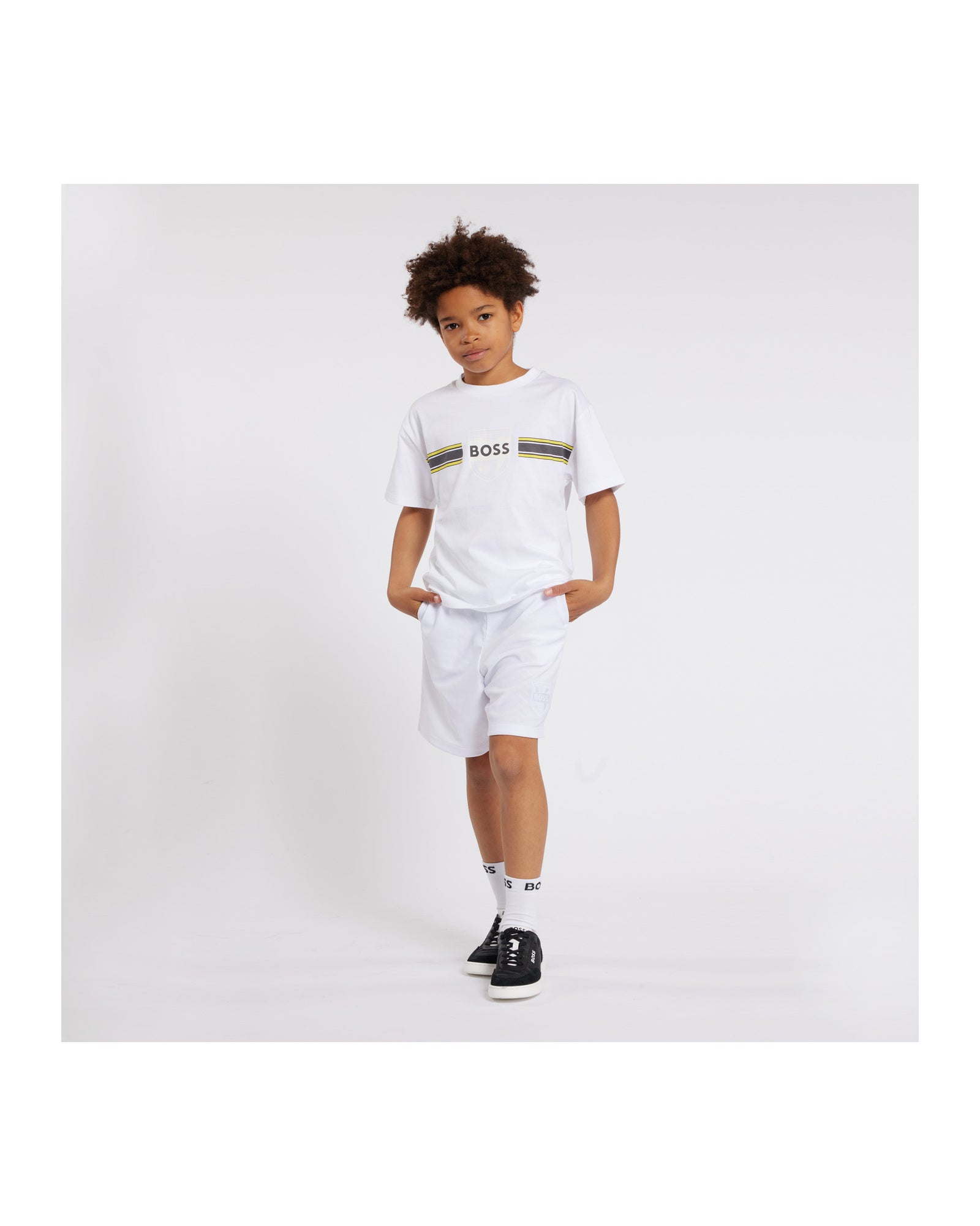 Short à taille élastiquée - Blanc