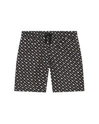 Short de bain à poches - Noir Marron