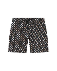 Short de bain à poches - Noir Marron