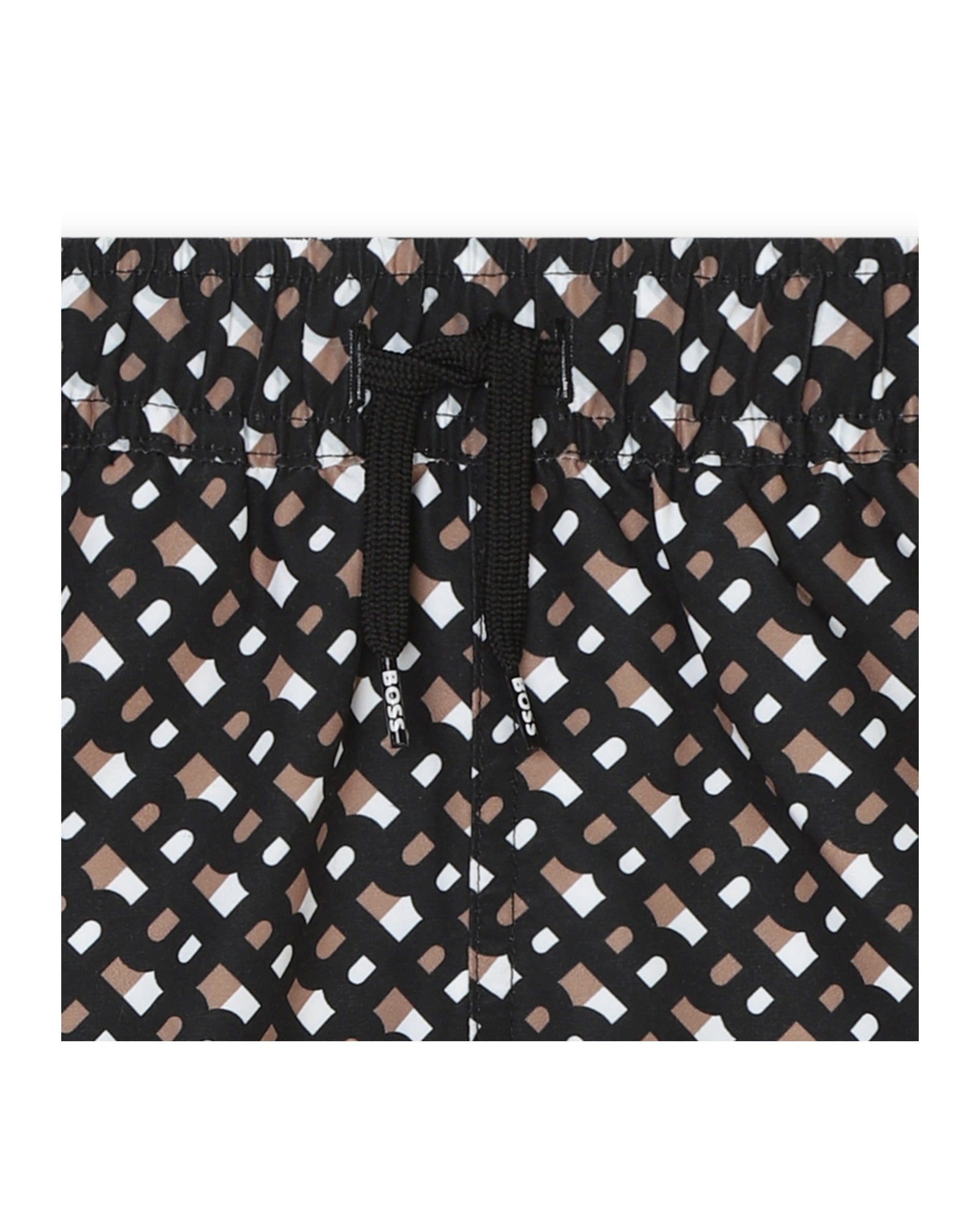Short de bain à poches - Noir Marron