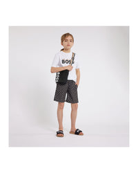 Short de bain à poches - Noir Marron