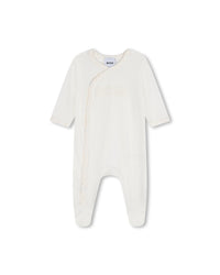Cotton pyjama set, bodysuit, hat and mittens - Off White