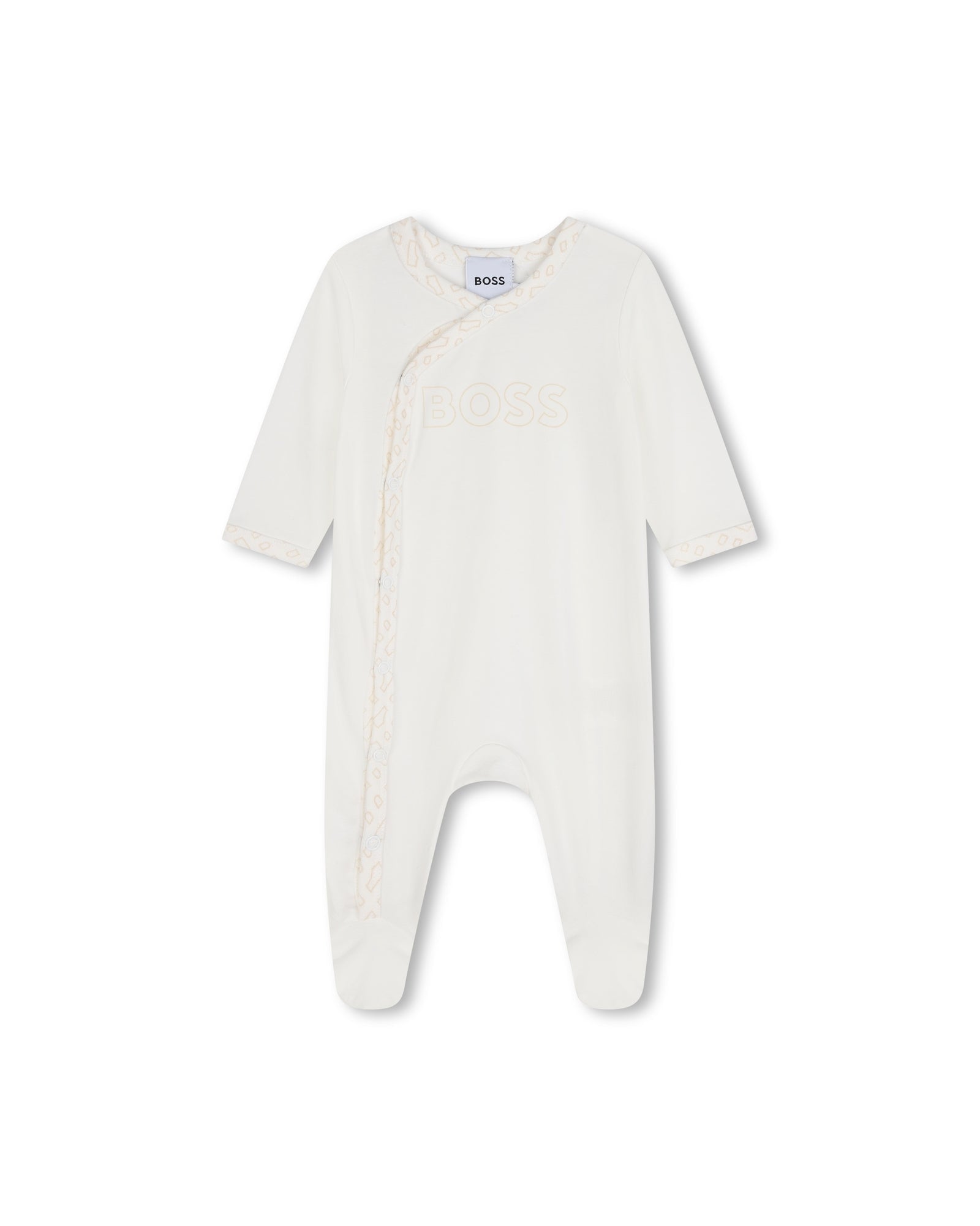 Cotton pyjama set, bodysuit, hat and mittens - Off White