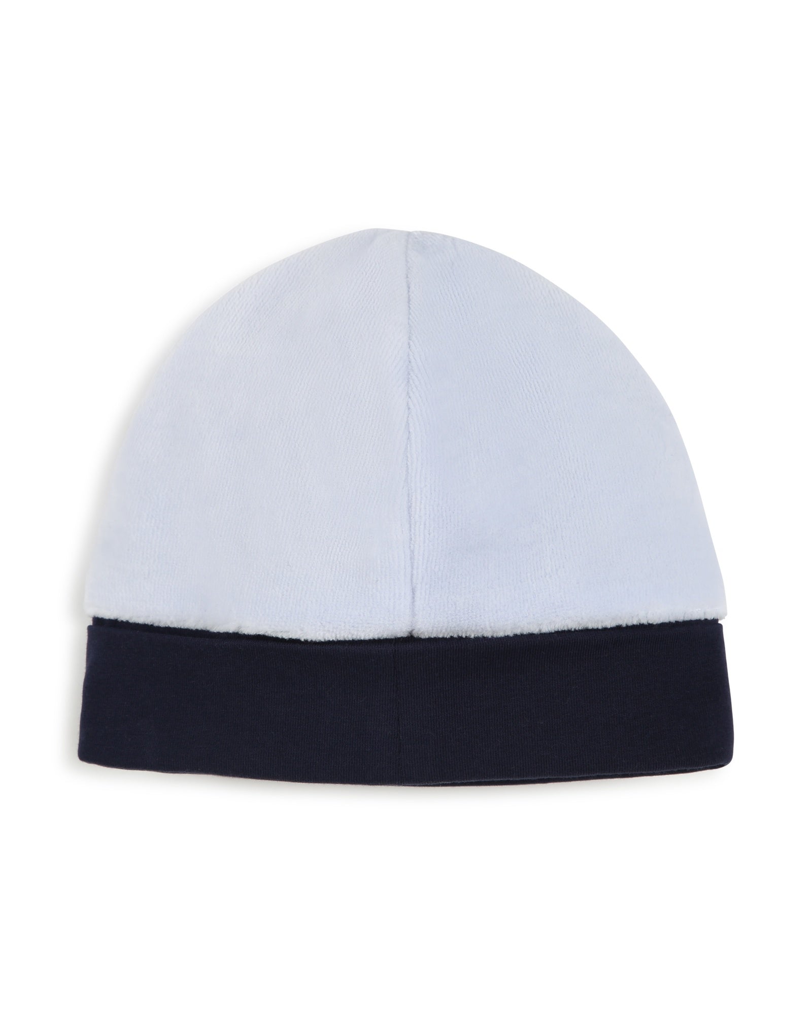 Bonnet de naissance en velours - Ciel