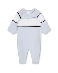 Cotton press stud jumpsuit - Ciel