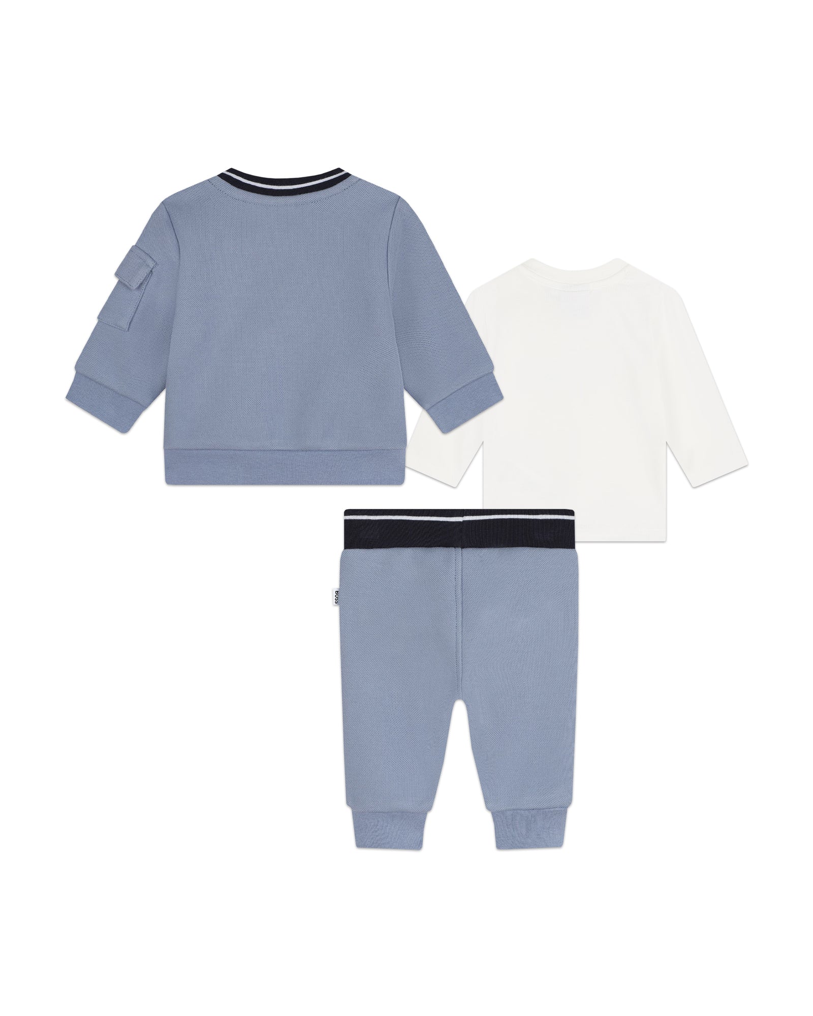 3-piece tracksuit set with cotton cardigan - Mist