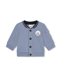 3-piece tracksuit set with cotton cardigan - Mist
