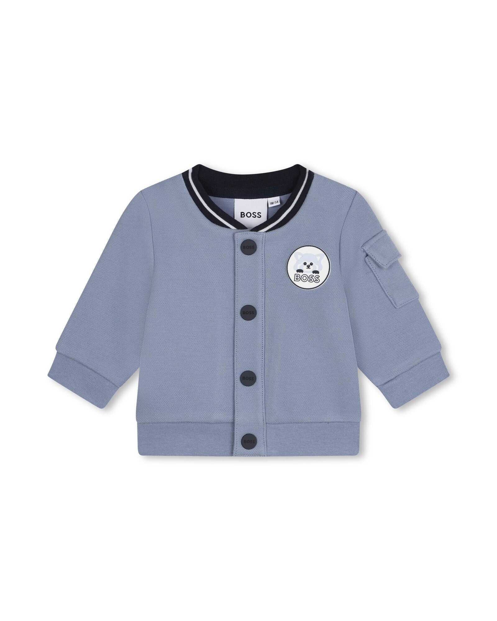 3-piece tracksuit set with cotton cardigan - Mist